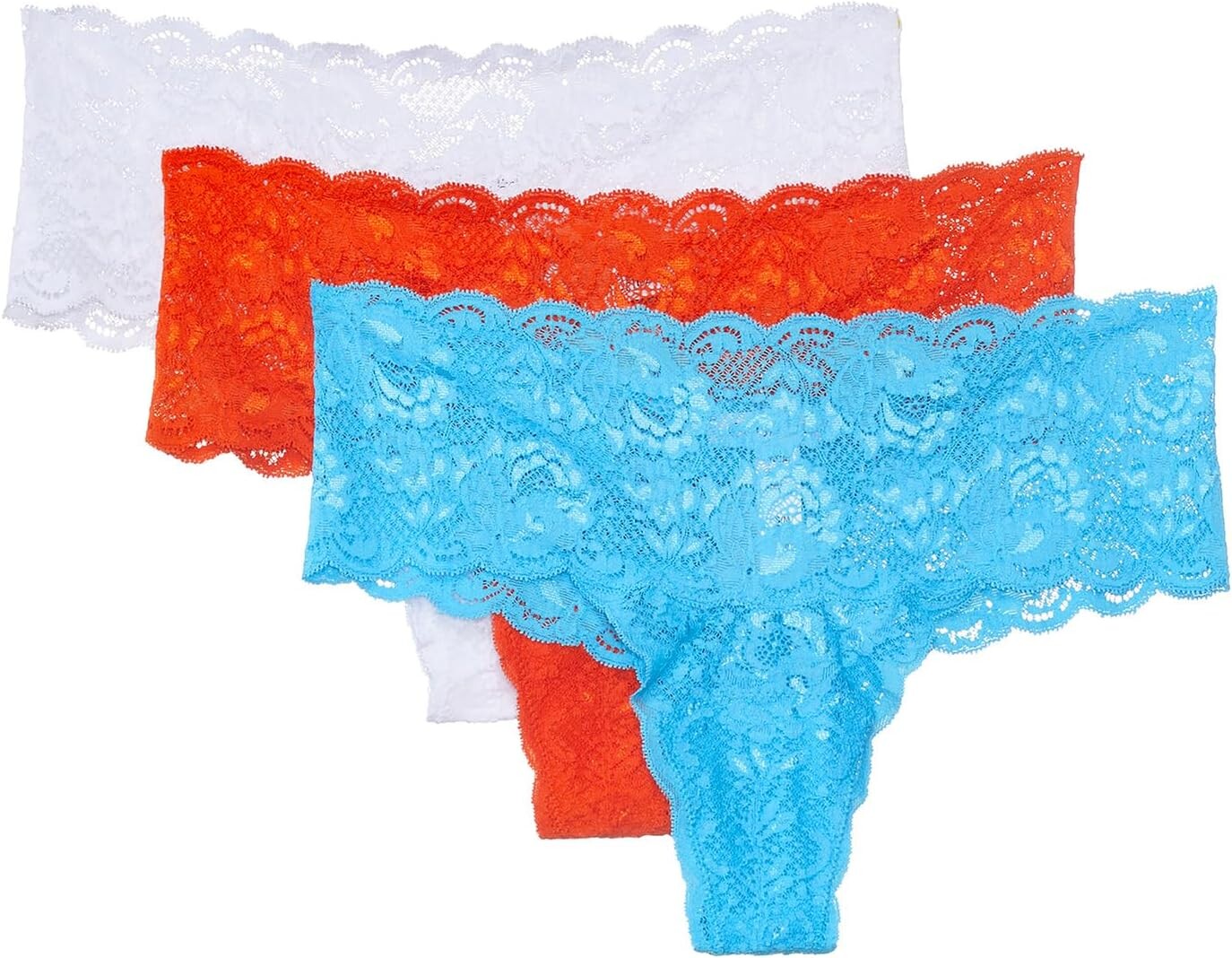 

Стринги Cosabella Never Say Never Comfie Thongs 3-Pack, цвет Const Blue Sicilian Orng White