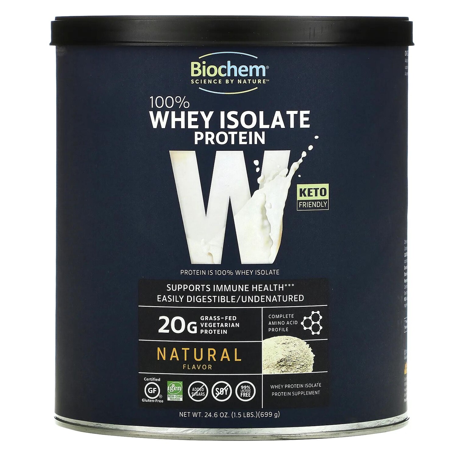 

Biochem 100% Whey Isolate Protein Natural Flavor 24.6 oz (699 g)