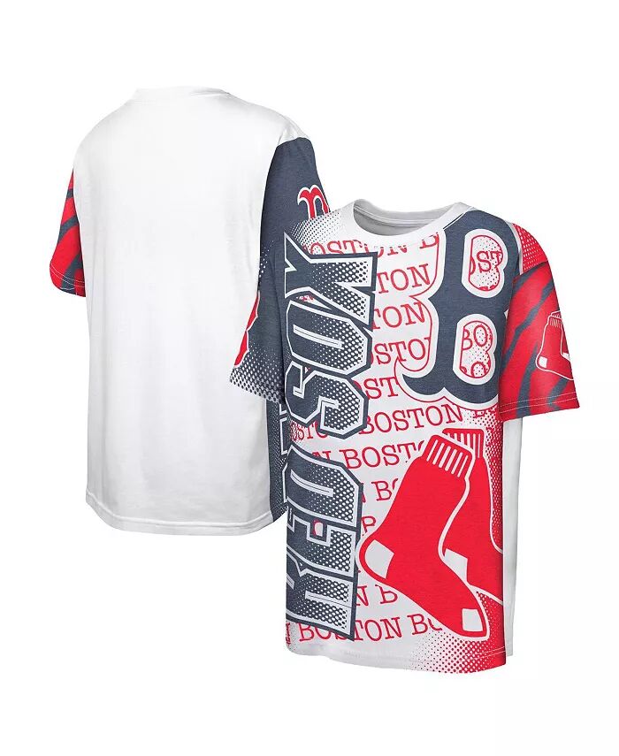 

Футболка Big Boys and Girls White Boston Red Sox Impact Hit Bold Outerstuff