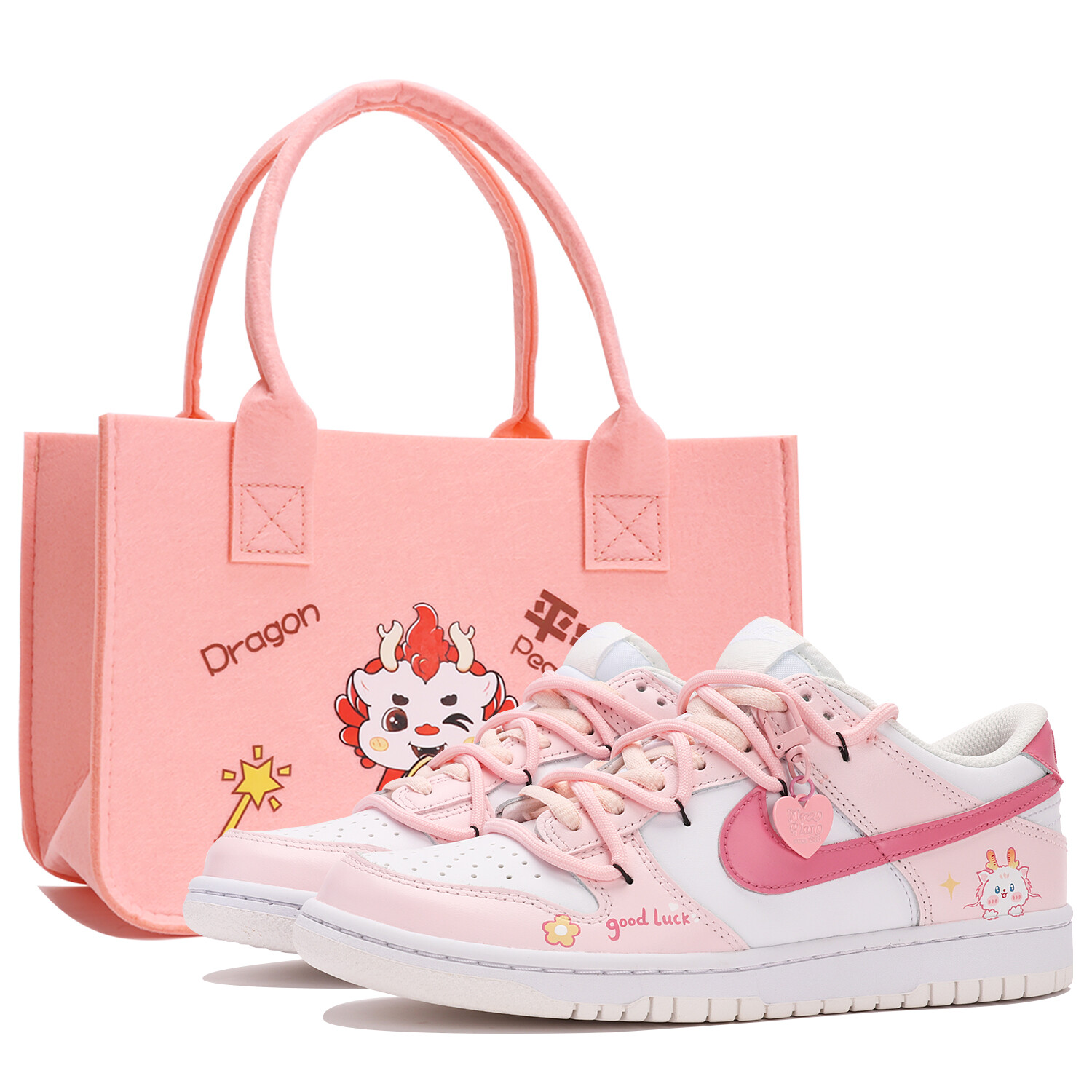 

Кроссовки Nike Dunk Skateboard Shoes Women's Low-Top Pink/White, Белый, Кроссовки Nike Dunk Skateboard Shoes Women's Low-Top Pink/White