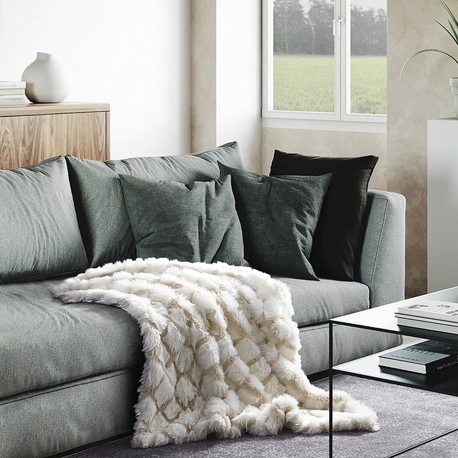 

Вязаный плед Inspired Home Makiyah, цвет Beige