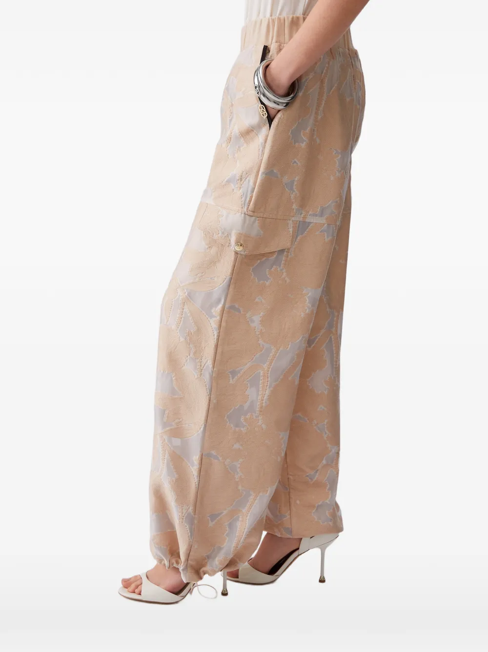 

Жаккардовые брюки с боковыми карманами Liu Jo, бежевый