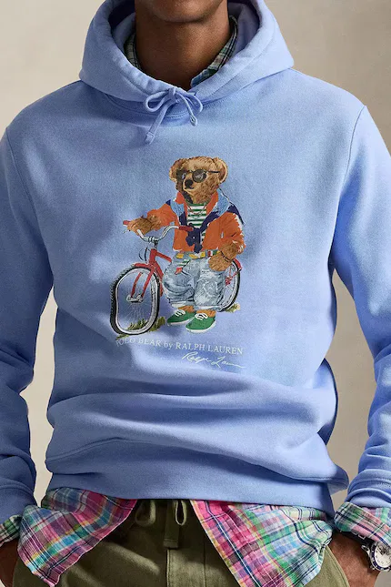 Худи принт Polo Ralph Lauren, синий — фото 4