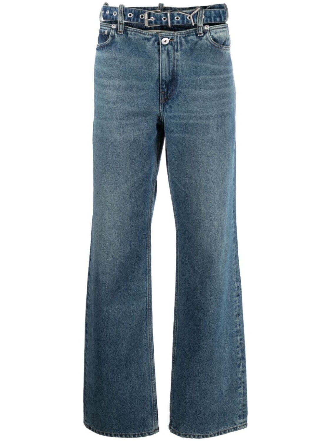 

Y/Project Evergreen Y Belt wide-leg jeans, синий
