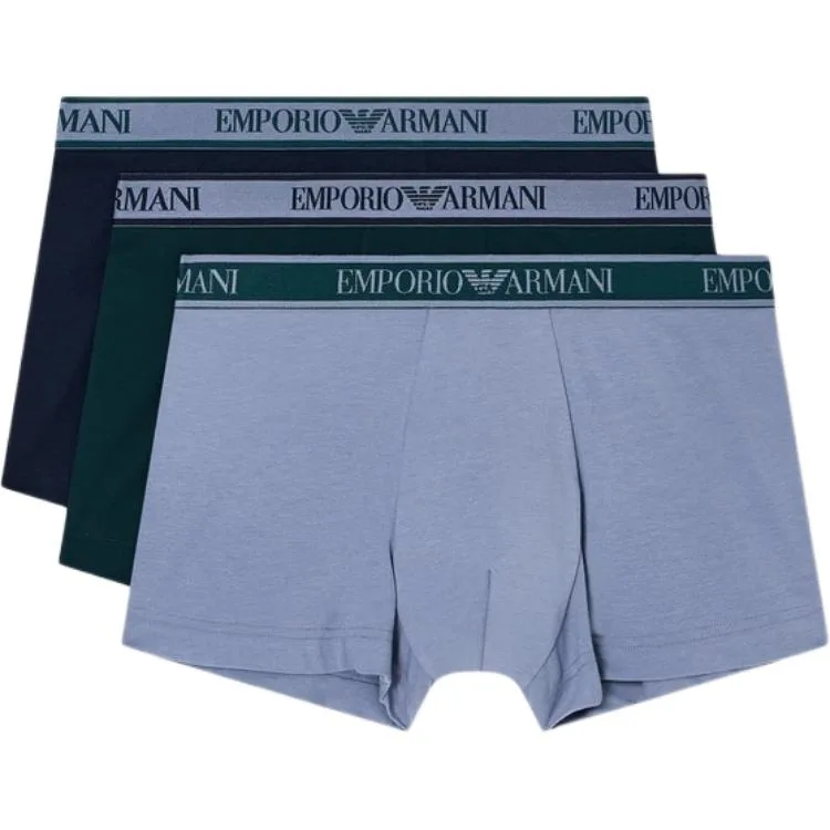 Трусы мужские 3 шт EMPORIO ARMANI, 3 Pack (ARMANI Blue+Pine Green+Blue Gray)