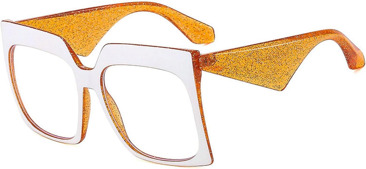 

Солнцезащитные очки COTIA увеличенного квадратного размера «кошачий глаз» для женщин и мужчин, модные, с градиентным переходом цвета, уникальные, нестандартной формы, W35, Orange Clear