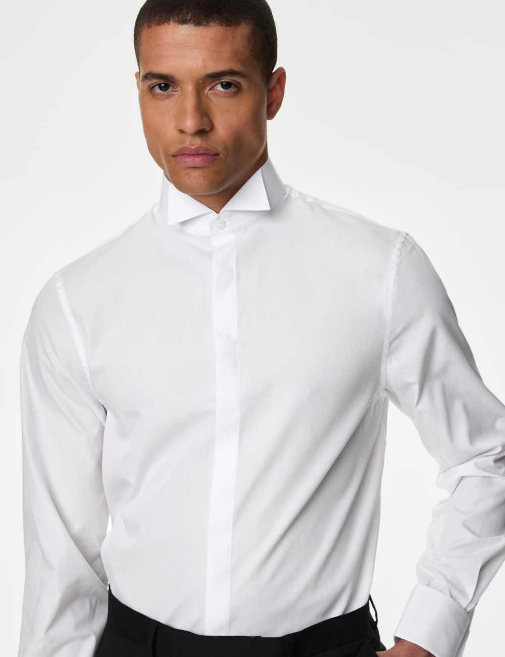 

Рубашка классического кроя из хлопковой смеси Marks & Spencer, белый