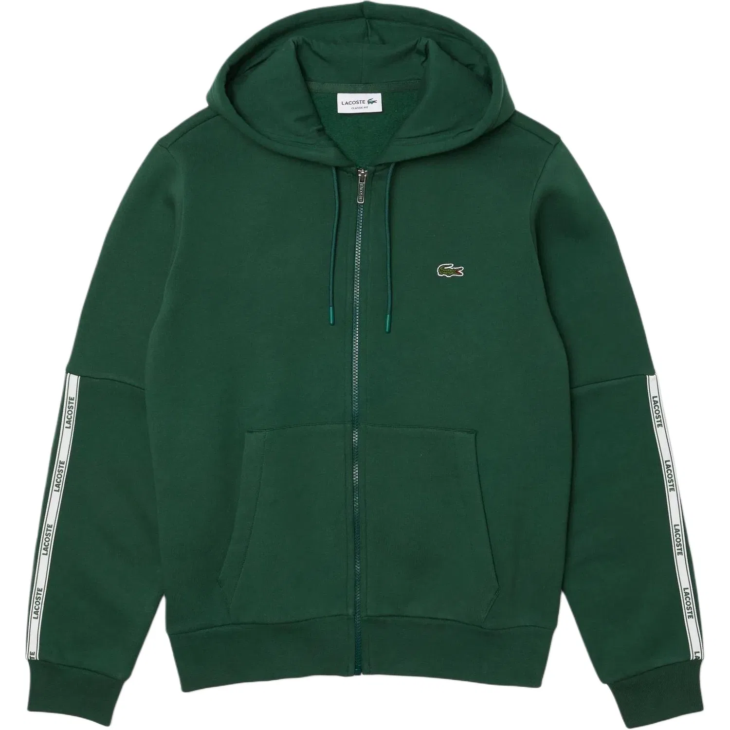 Худи на молнии Lacoste Silver флисовое зеленое