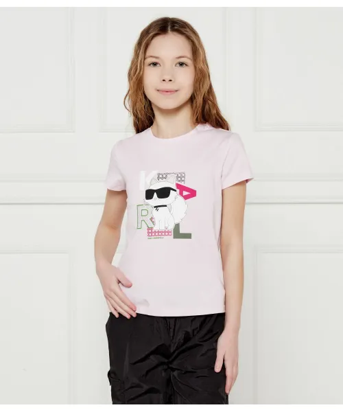 

Футболка Regular fit Karl Lagerfeld Kids, розовый