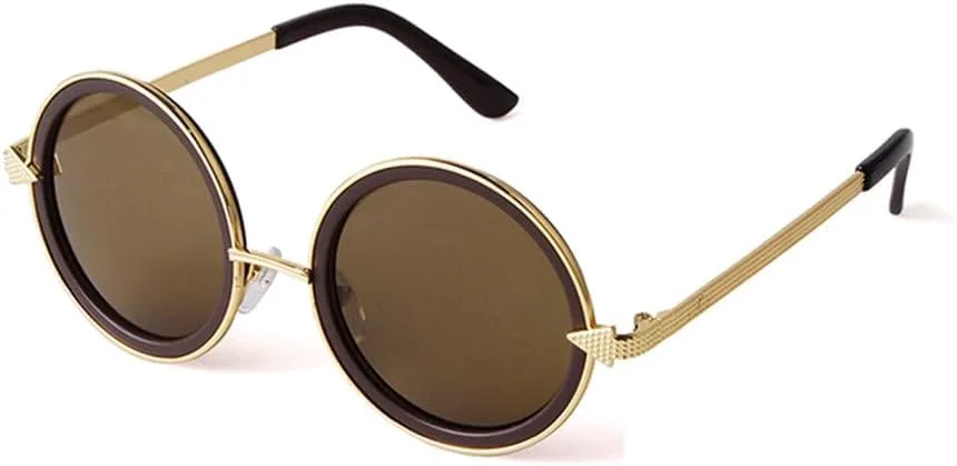 

Солнцезащитные очки LVTFCO в стиле ретро-панк, круглые, стильные, женские, из сплава, разноцветные, с линзами, защищающими от УФ-излучения UV400, для лета, C6