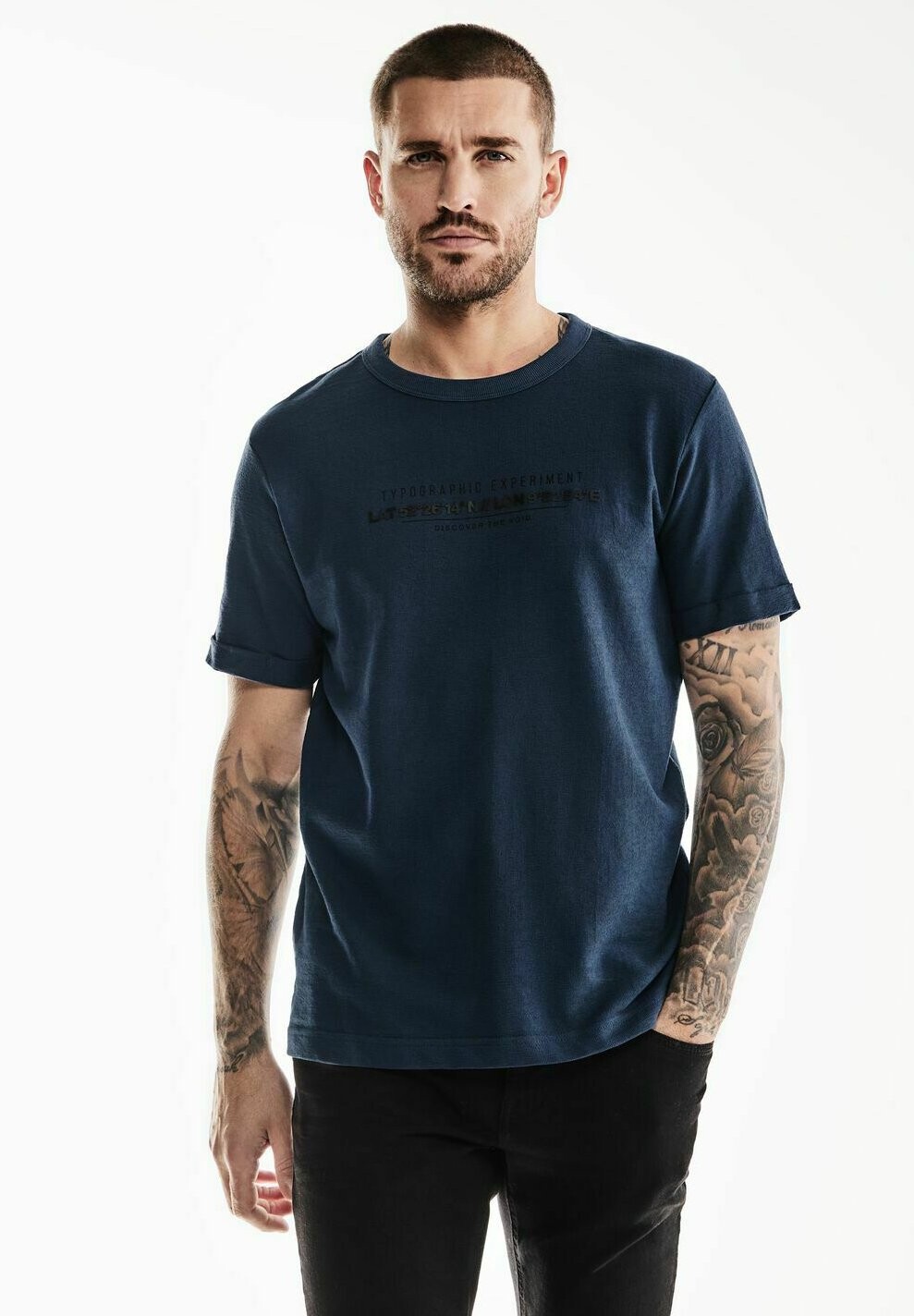 

Футболка с принтом KURZARM MIT WORDING Street One MEN, цвет blau