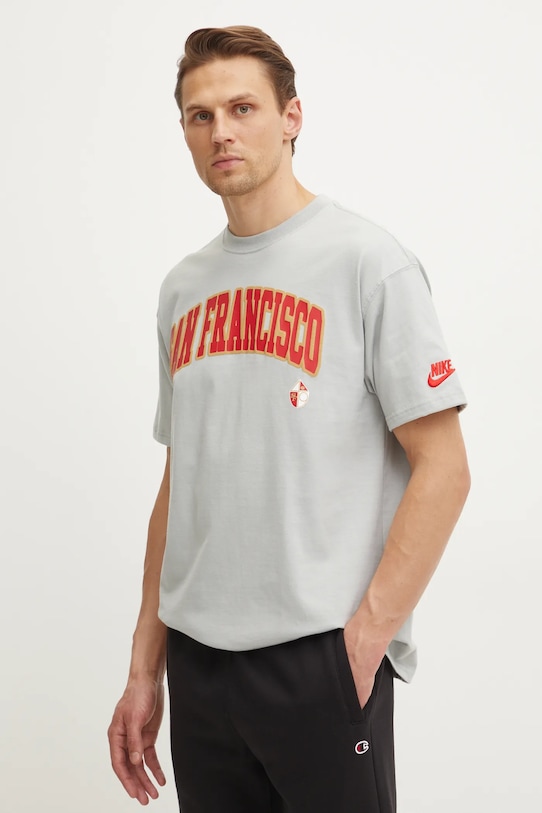 

Хлопковая футболка San Francisco 49ers Nike, серый