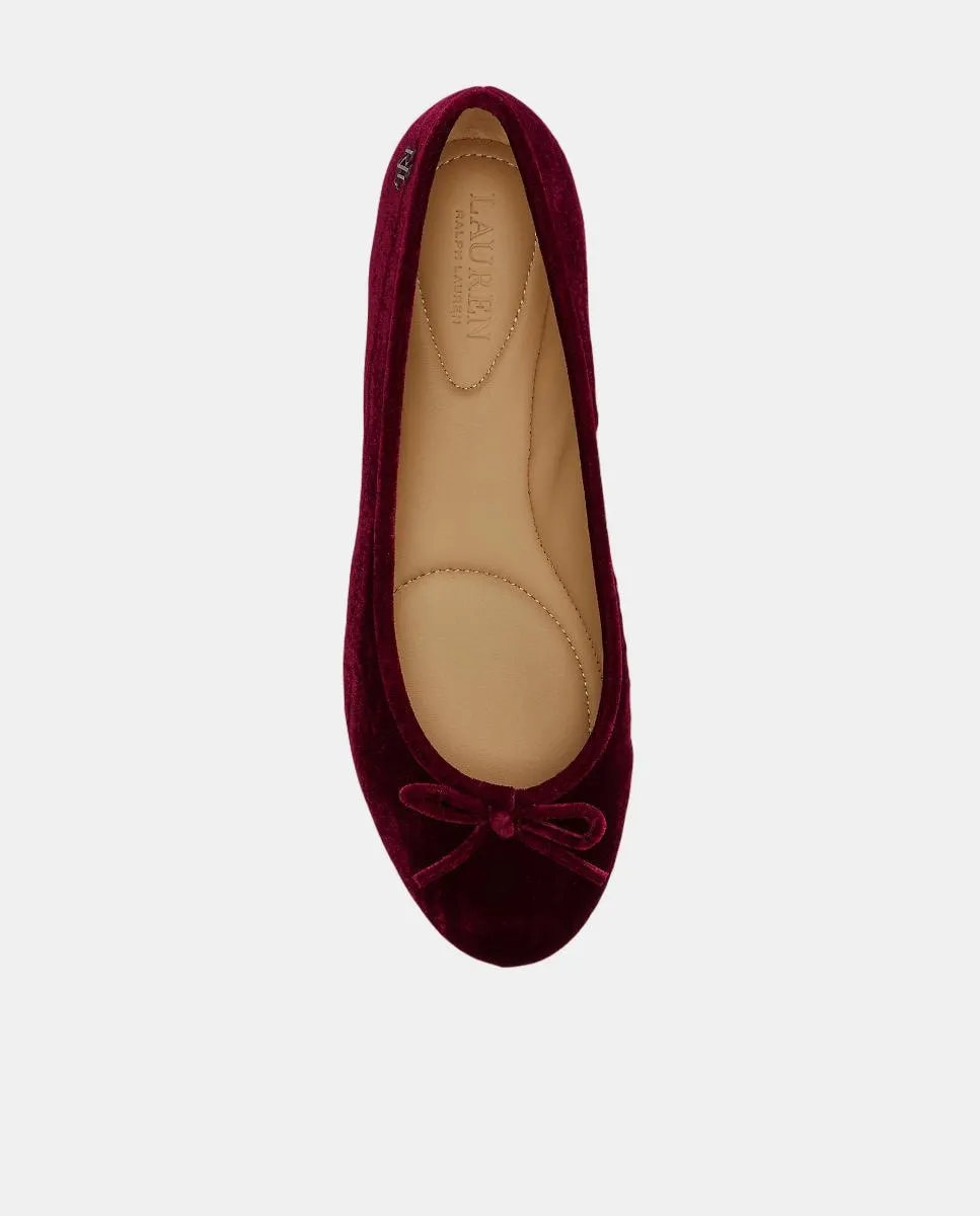 Женские бархатистые балетки Jayna Lauren Ralph Lauren, красный гранат — фото 4