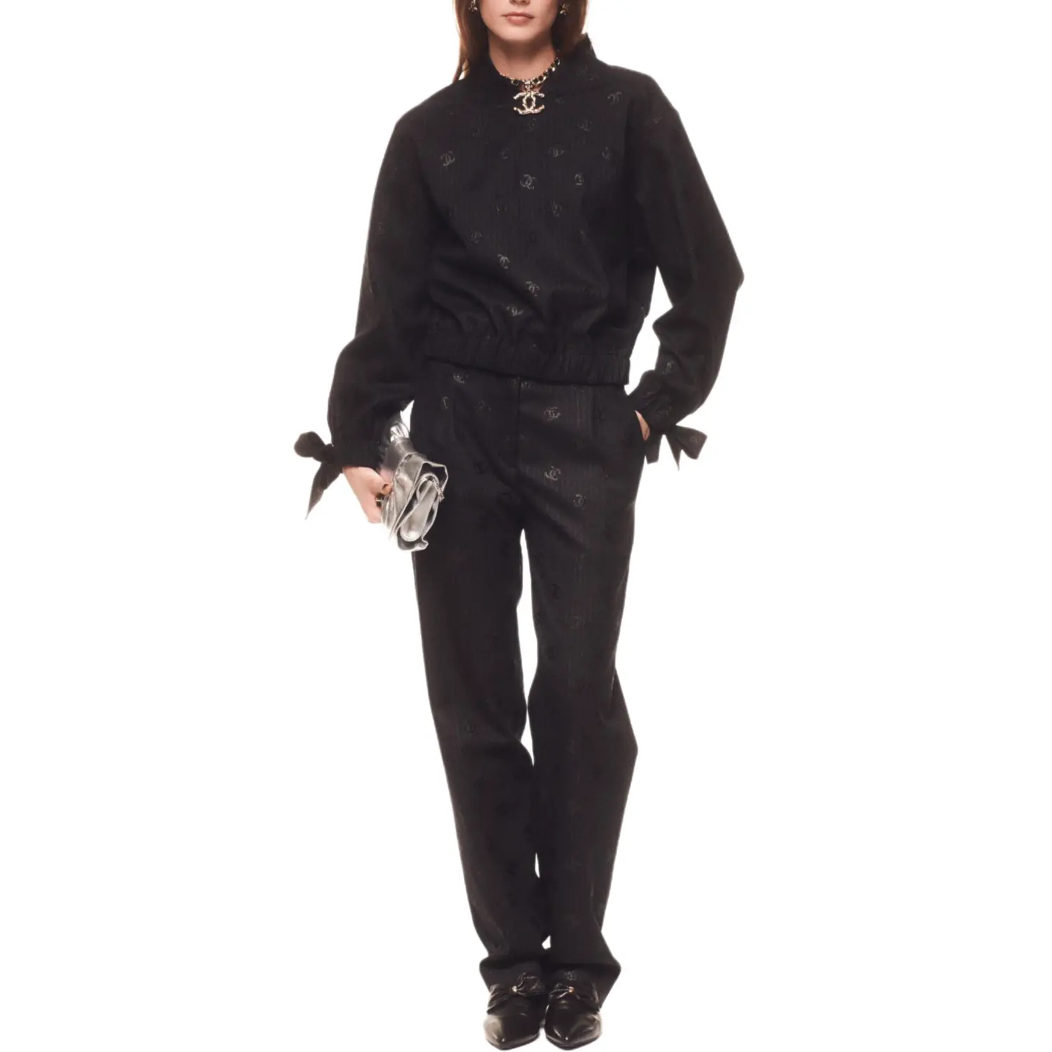 

CHANEL Женские черные повседневные брюки SS24