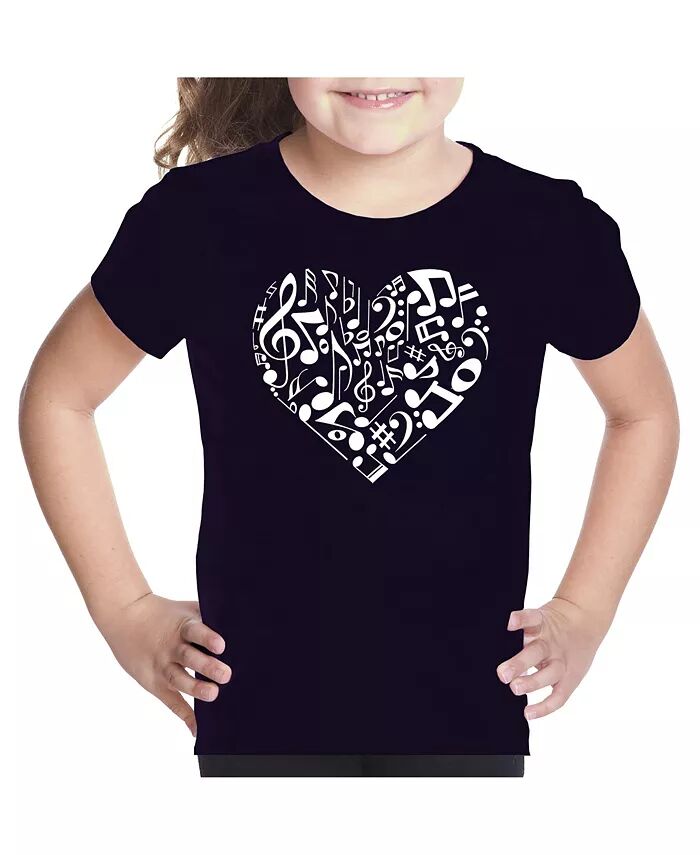 

Футболка Big Girl's Word Art - Heart Notes LA Pop Art, черный