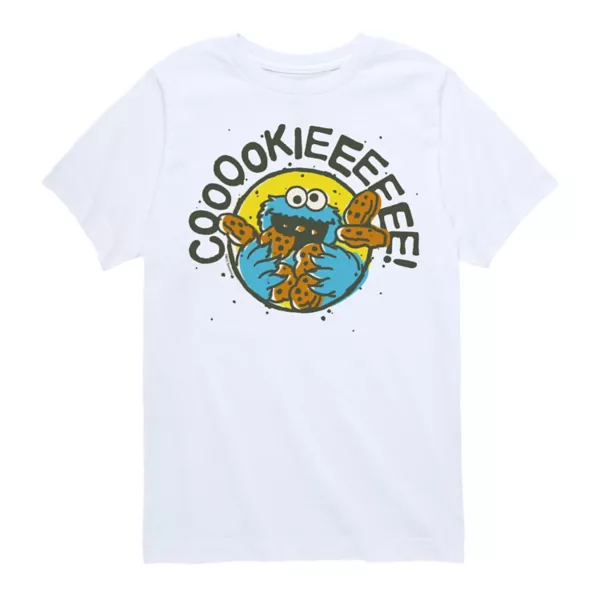 

Футболка для мальчиков 8-20 лет с принтом Cookie Monster из «Улицы Сезам» Licensed Character, белый