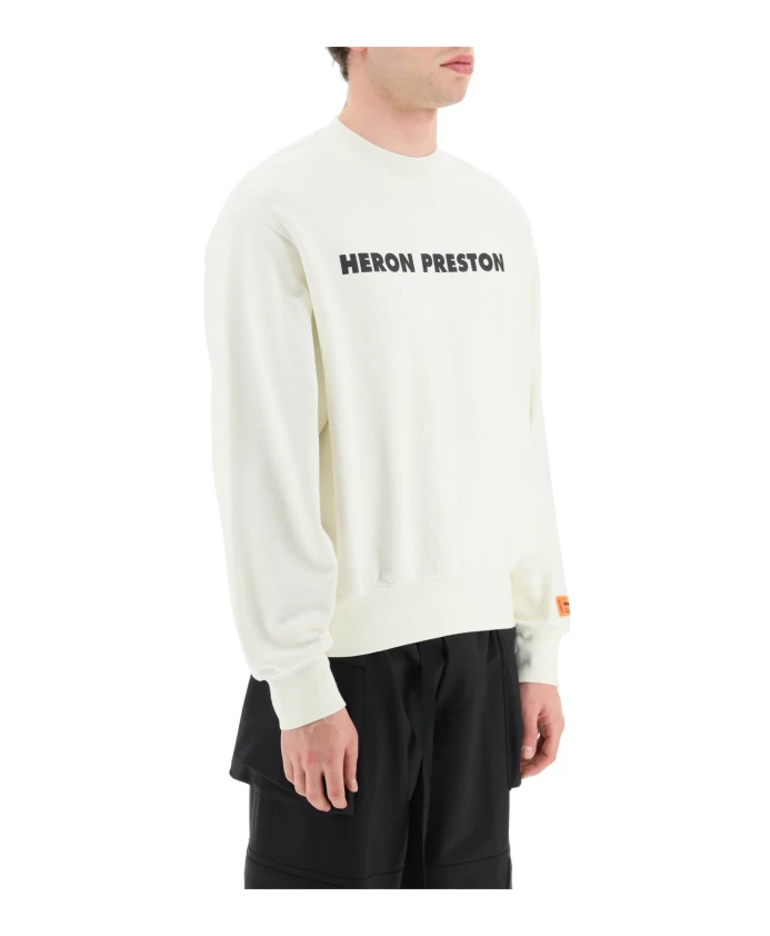 

Хлопковая толстовка с круглым вырезом, логотипом и вышивкой. Heron Preston, белый
