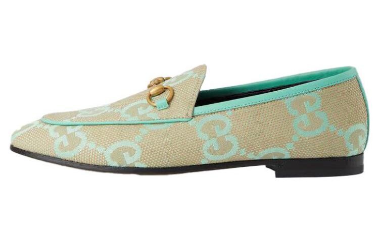 Лоферы женские Gucci Jordaan, бежевый / бирюзовый