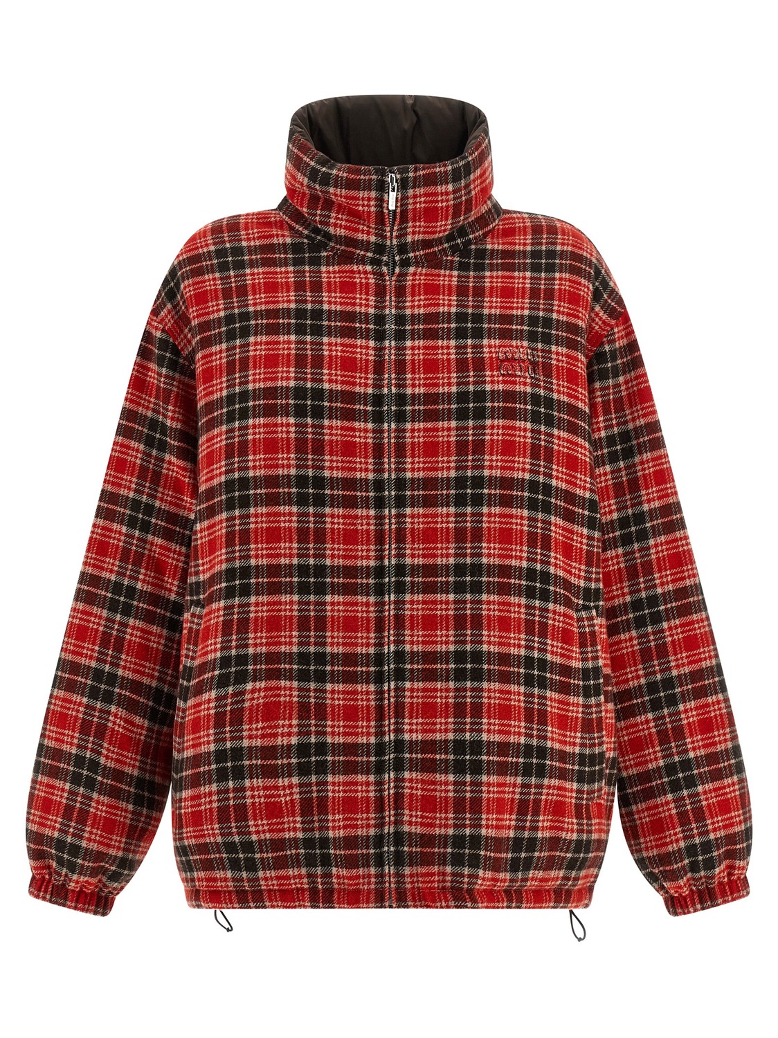 

Двусторонний пуховик с логотипом на груди MIU MIU, мультиколор