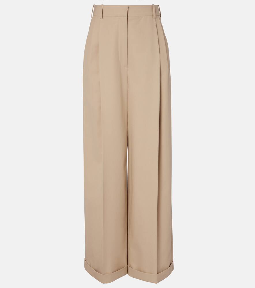 

Хлопковые брюки с высокой талией и широкими штанинами Loewe, Beige