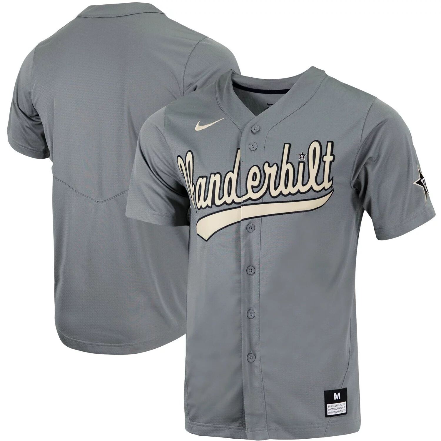 

Мужская темно-серая бейсбольная майка на пуговицах Vanderbilt Commodores Replica Nike, Серый, Мужская темно-серая бейсбольная майка на пуговицах Vanderbilt Commodores Replica Nike