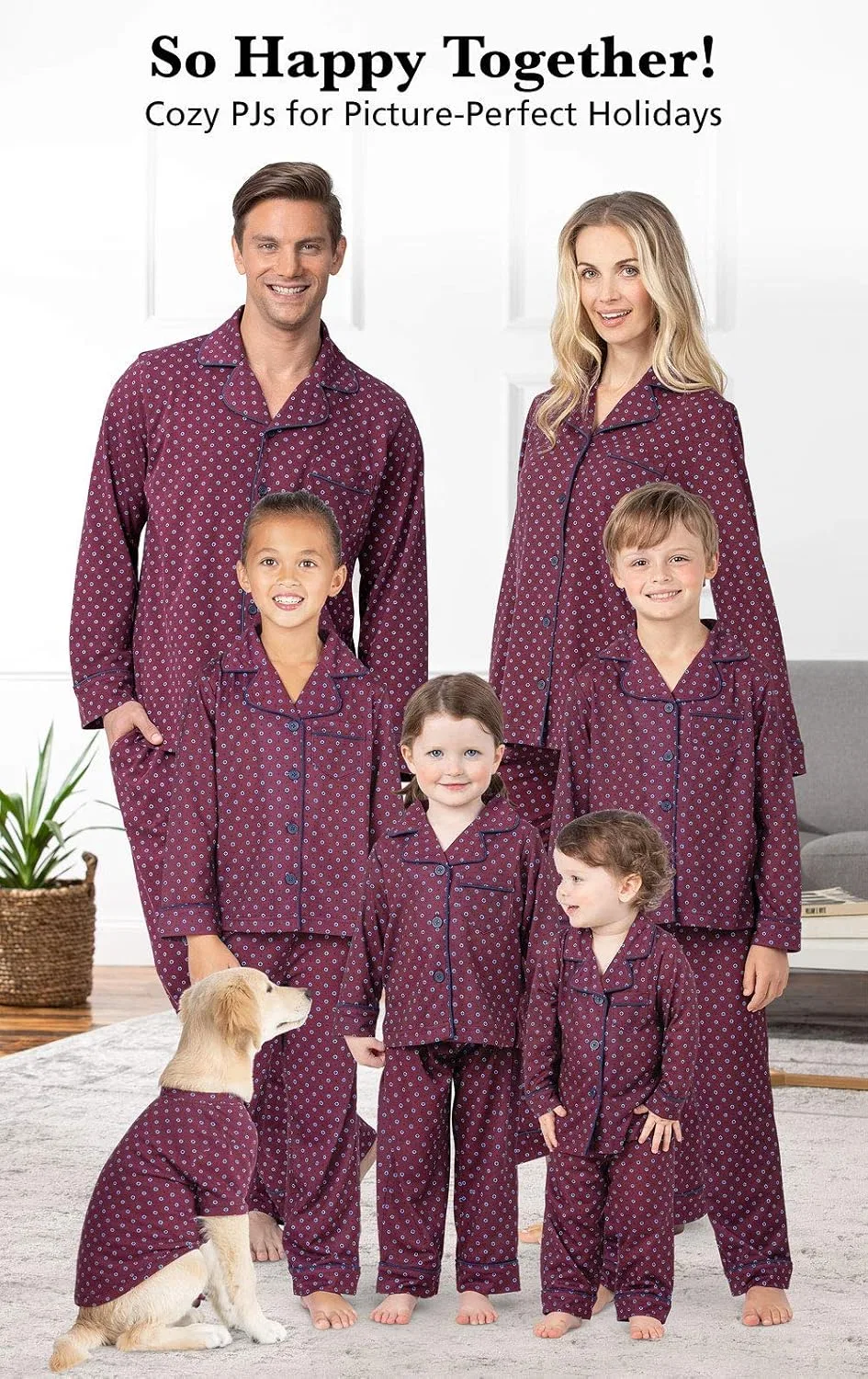 Пижамный набор PajamaGram бордовый — фото 2
