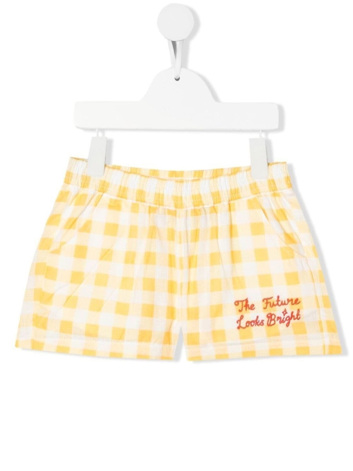 

Mini Rodini шорты в клетку гингем с логотипом, желтый