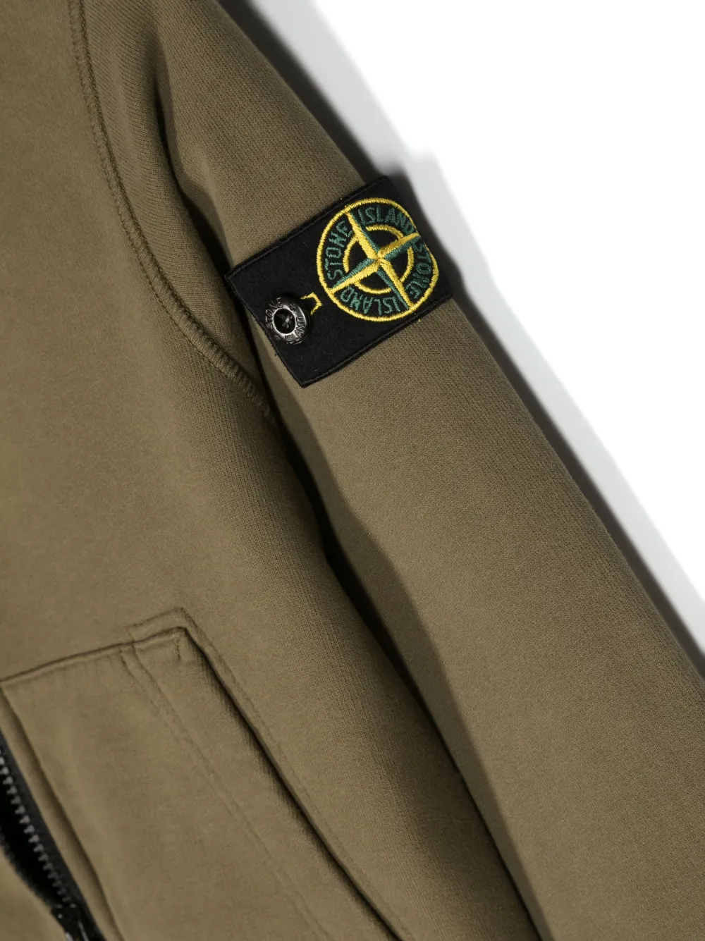 Кардиган на молнии с нашивкой-логотипом Compass Stone Island Junior, зеленый — фото 3