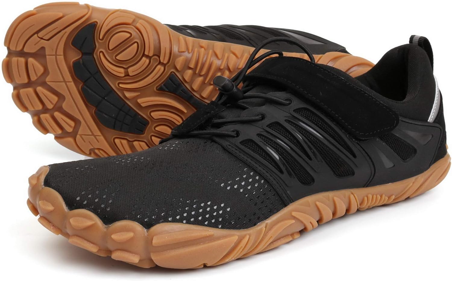 

Мужские минималистичные трейловые кроссовки WHITIN, Широкий носок, Вдохновлены ходьбой, черный