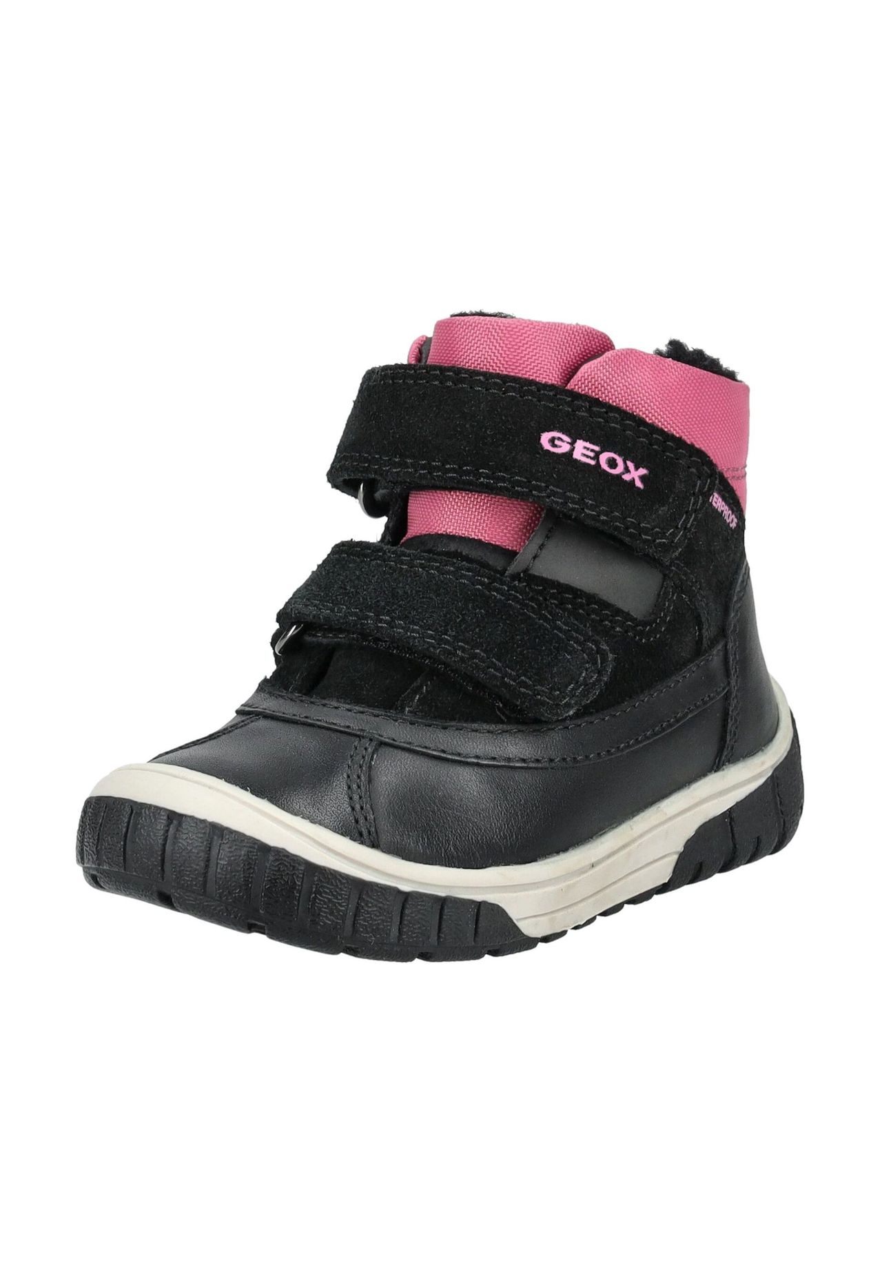 

Кожаные/текстильные ботильоны GEOX, цвет Schwarz/pink