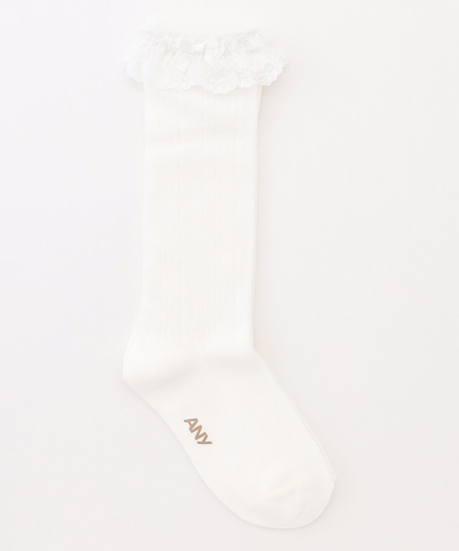 Кружевные высокие носки ANY KIDS, Off-white [001]