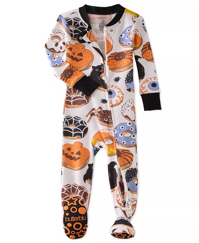 Детские пижамы Baby Cruz Halloween Cotton Snug-Fit с закрытыми ножками Butterblu, белый — фото 2