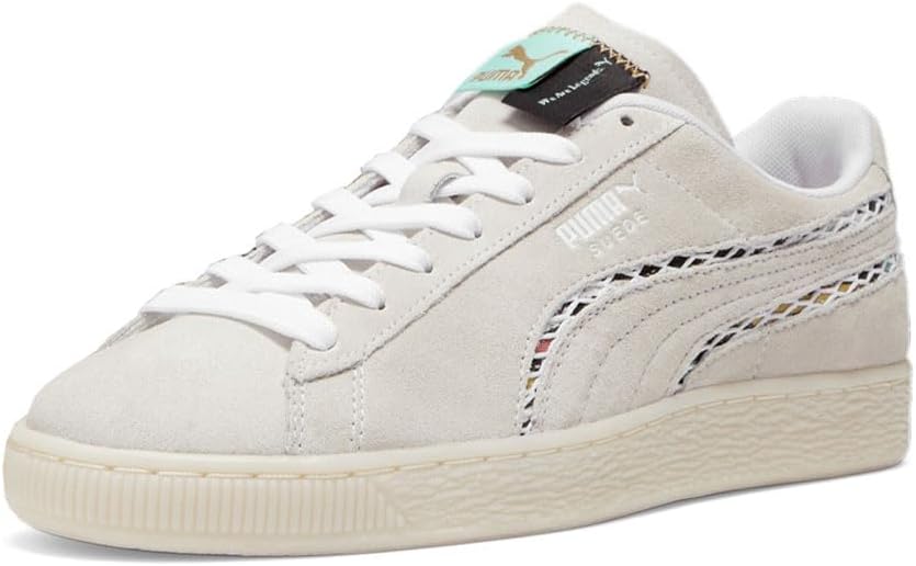 Мужские кроссовки PUMA Suede Wal Mas Camp с шнуровкой, повседневные- белые — фото 2
