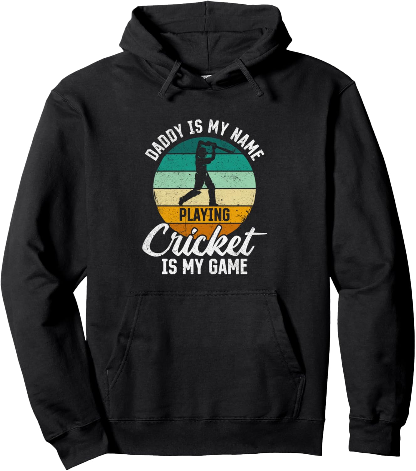 

Толстовка, Меня зовут Папа, я играю в крикет, моя игра - в толстовку Cricket Player Daddy, черный