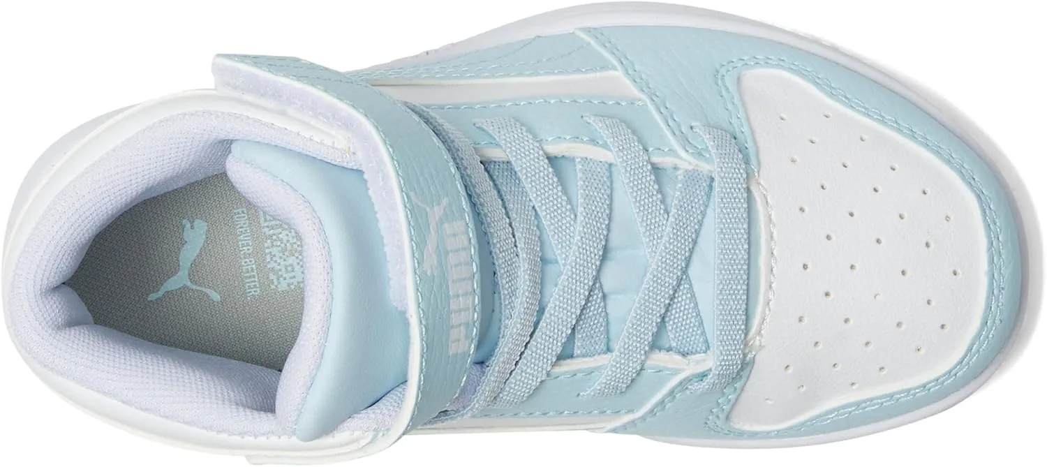 Кроссовки PUMA для детей Rebound Layup Mid на липучках, белый/синий — фото 2