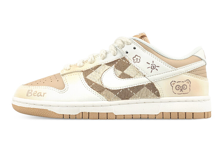 

Кроссовки Nike Dunk Skateboard Shoes Women's Low-Top Beige Brown, Коричневый, Кроссовки Nike Dunk Skateboard Shoes Women's Low-Top Beige Brown