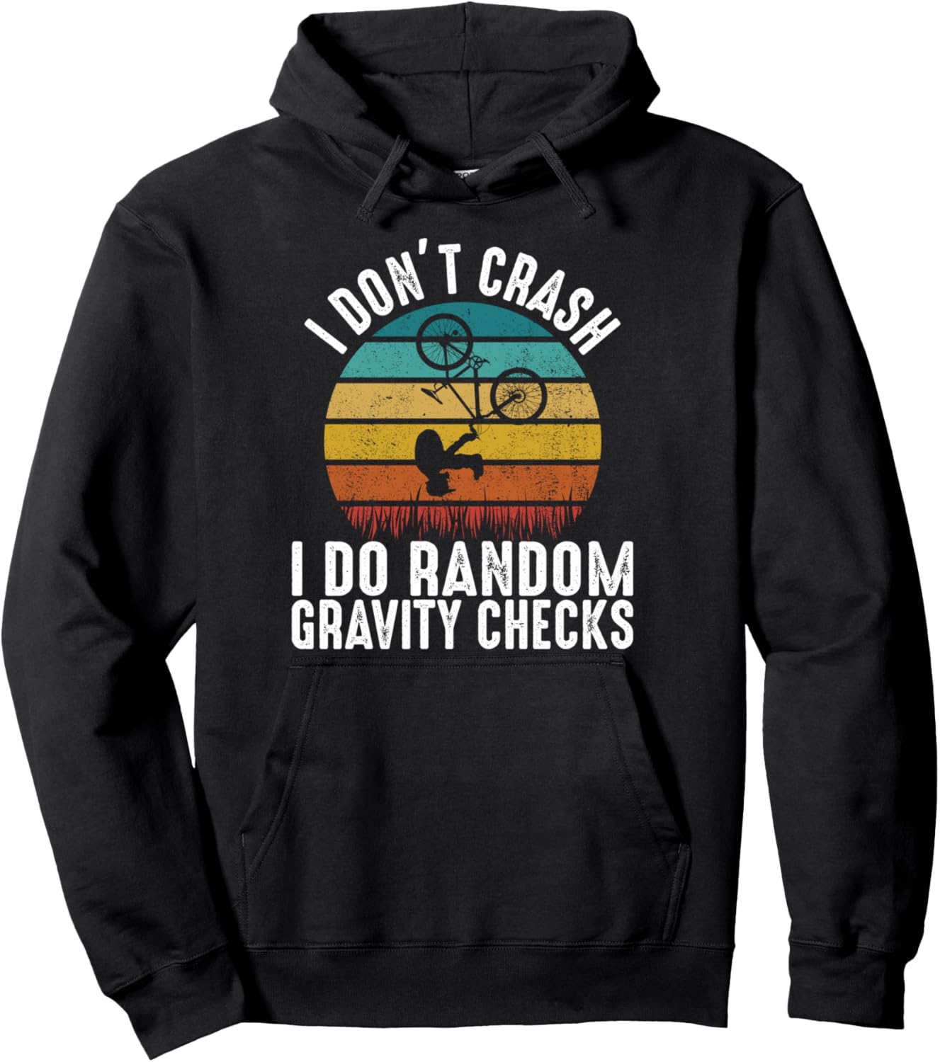 

Худи для горного велосипеда I Don't Crash I Do Random Gravity Check Funny Cycling Cool Gift & Apparel, черный