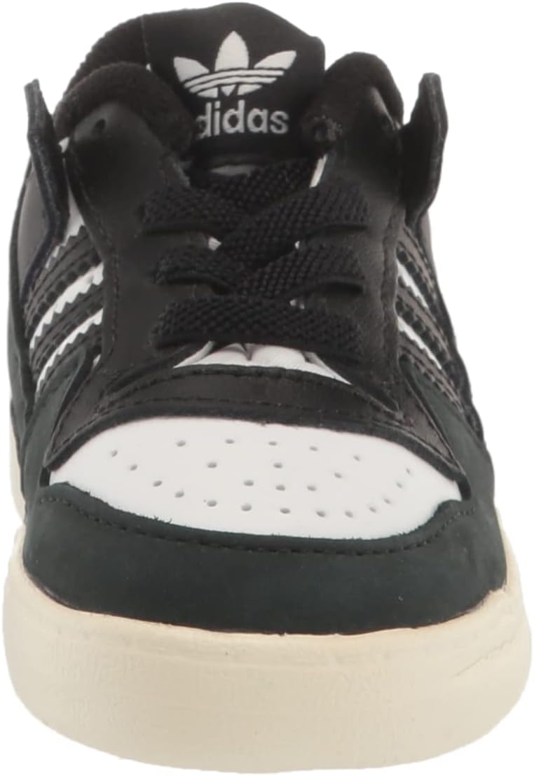 Кроссовки adidas Kids Forum Low с эластичными шнурками, слоновая кость/белый/черный — фото 2