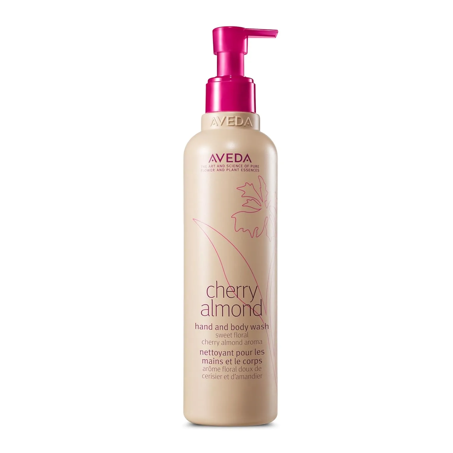 Aveda Cherry Almond гель для рук и тела с маслом сладкого миндаля и экстрактом сакуры, сладкий цветочный аромат с тонизирующими бобами, сертифицированными органическими апельсином и иланг-илангом, 97% натуральных ингредиентов, Pink