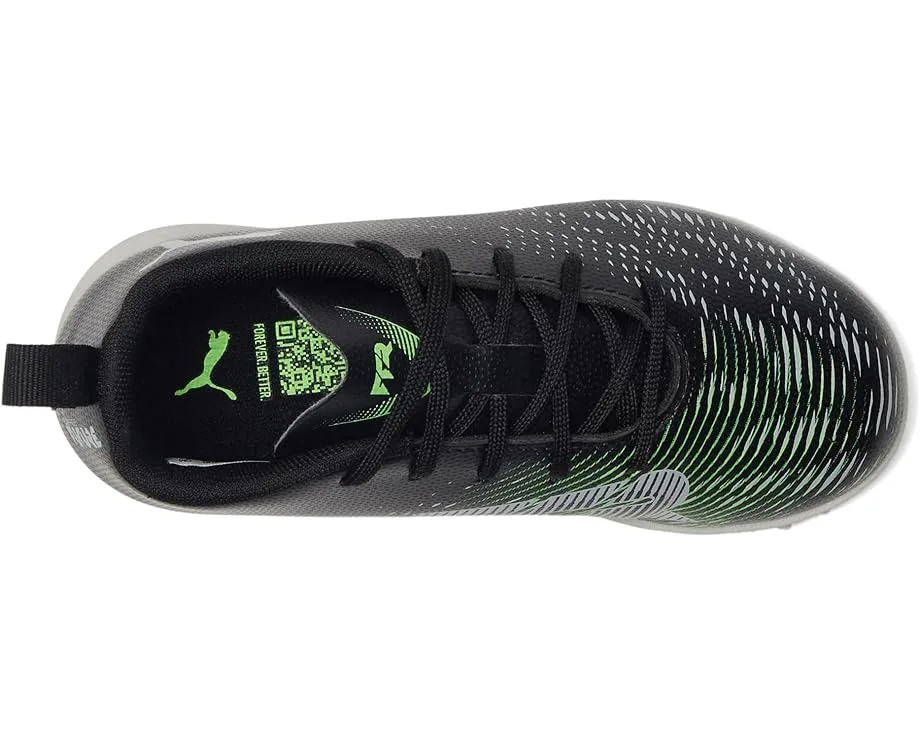 Кроссовки PUMA Kids Future 8 Play Turf Training (Little Kid/Big Kid), PUMA Black/Cool Light Gray/Fluo Green — фото 2