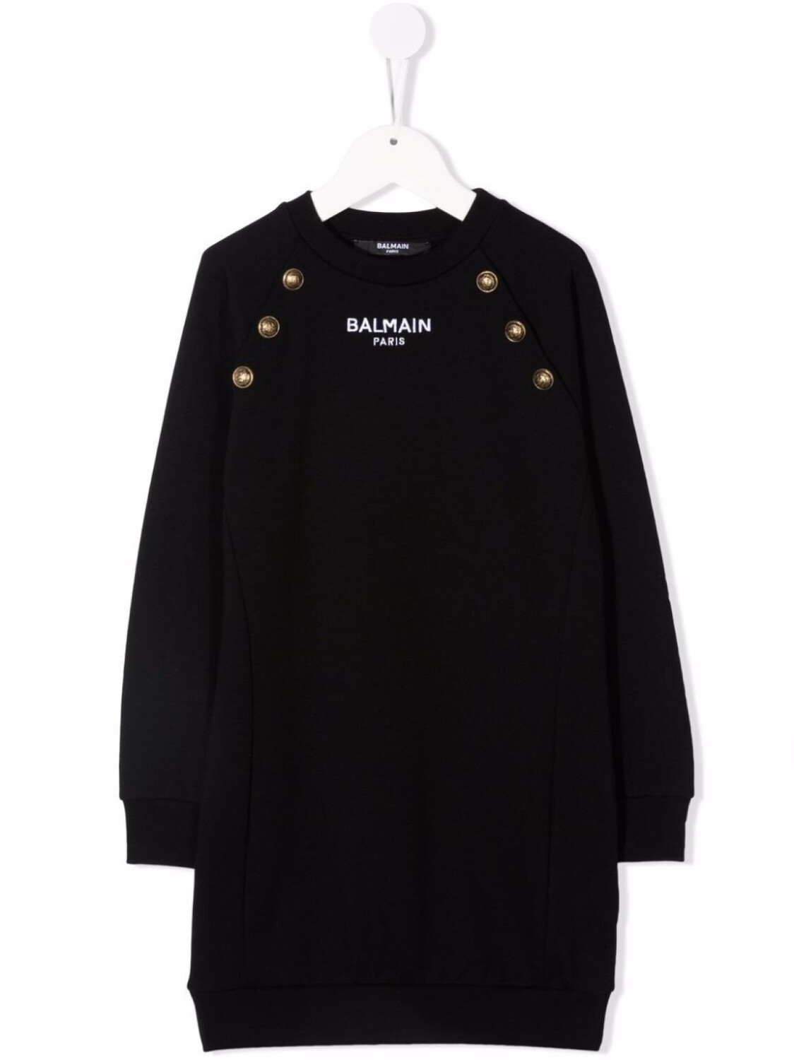 

Balmain Kids трикотажное платье с длинными рукавами, черный