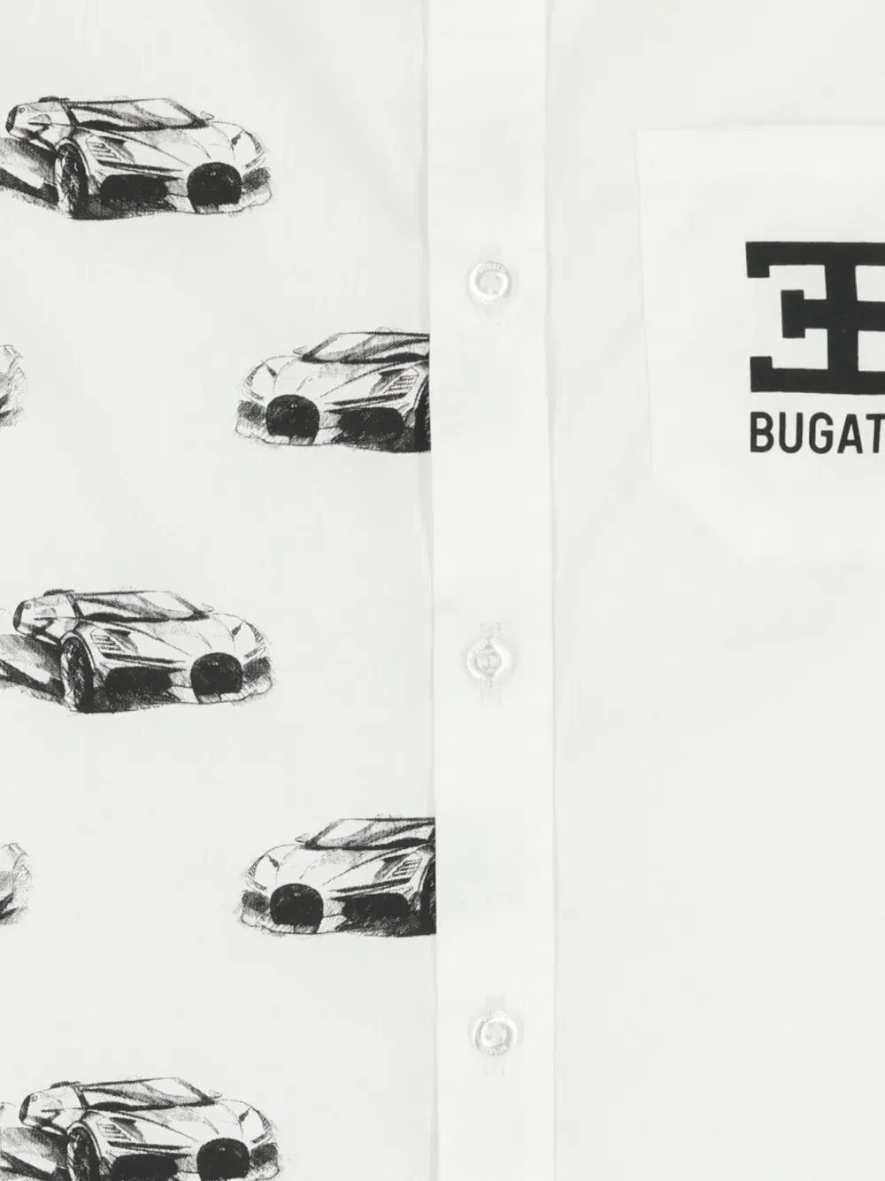 Рубашка с автомобильным принтом Bugatti Kids, белый — фото 3