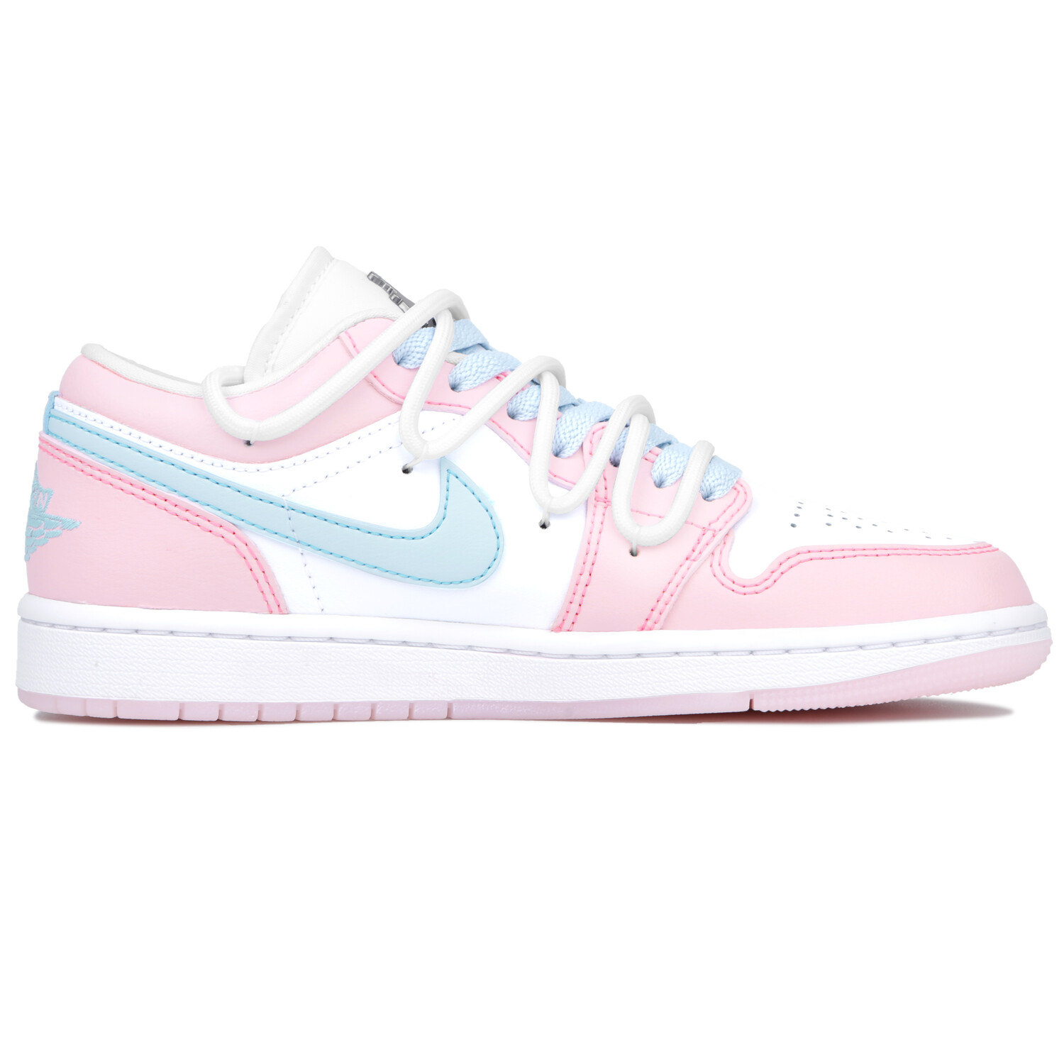 

Кроссовки Air Jordan 1 Vintage Basketball Shoes Unisex Low-top White/Blue/Pink, розовый