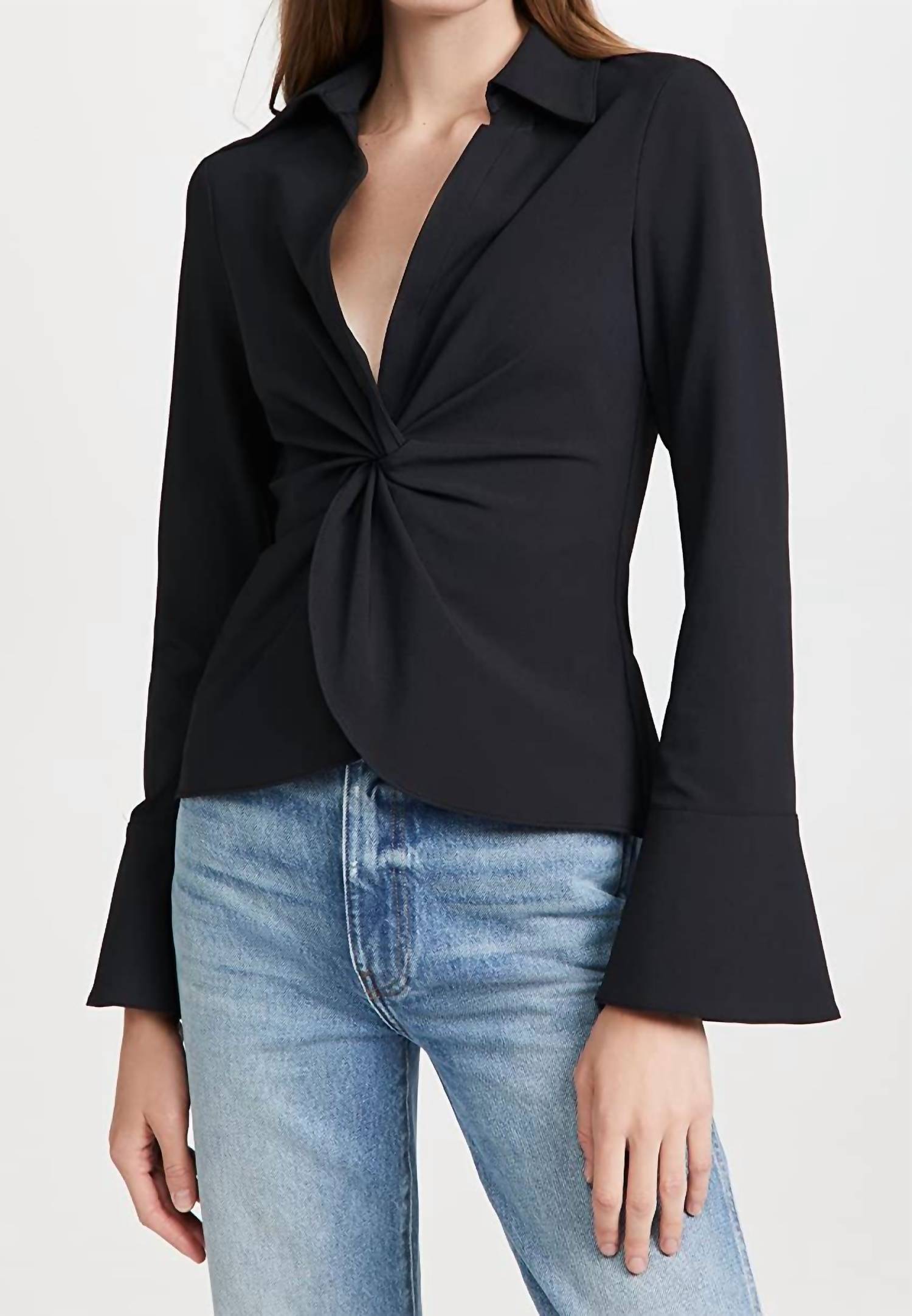 

Блуза Mckenna Twist Front черного цвета cinq a sept
