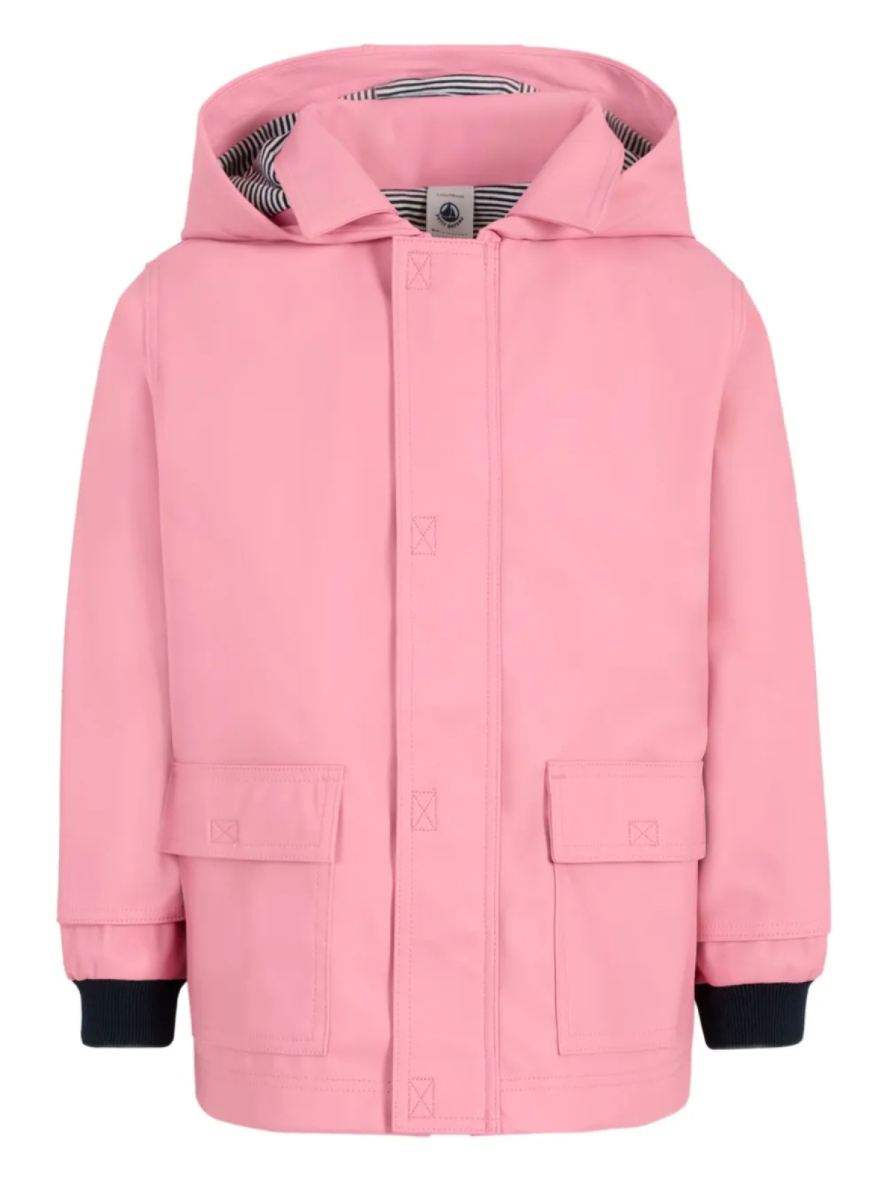 

Плащ Petit Bateau с капюшоном и накладными карманами, розовый