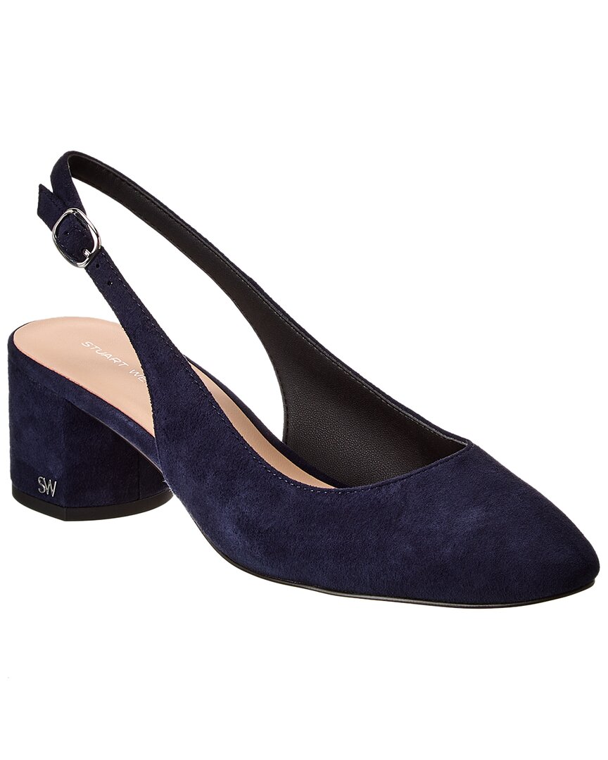 Туфли-лодочки Stuart Weitzman Bridgt 50 Suede Slingback, синий