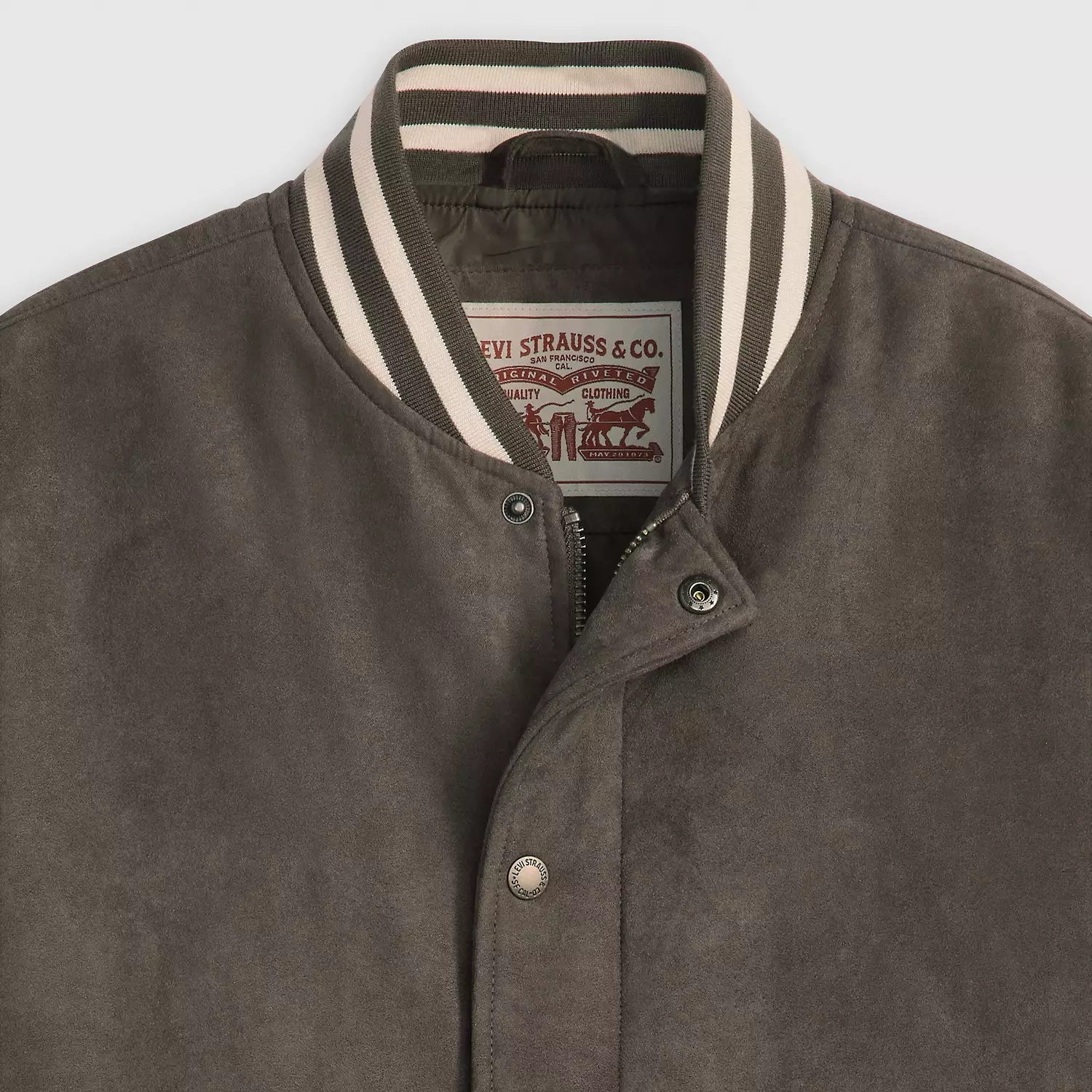 Университетская куртка из искусственной замши Levi's, серый — фото 4