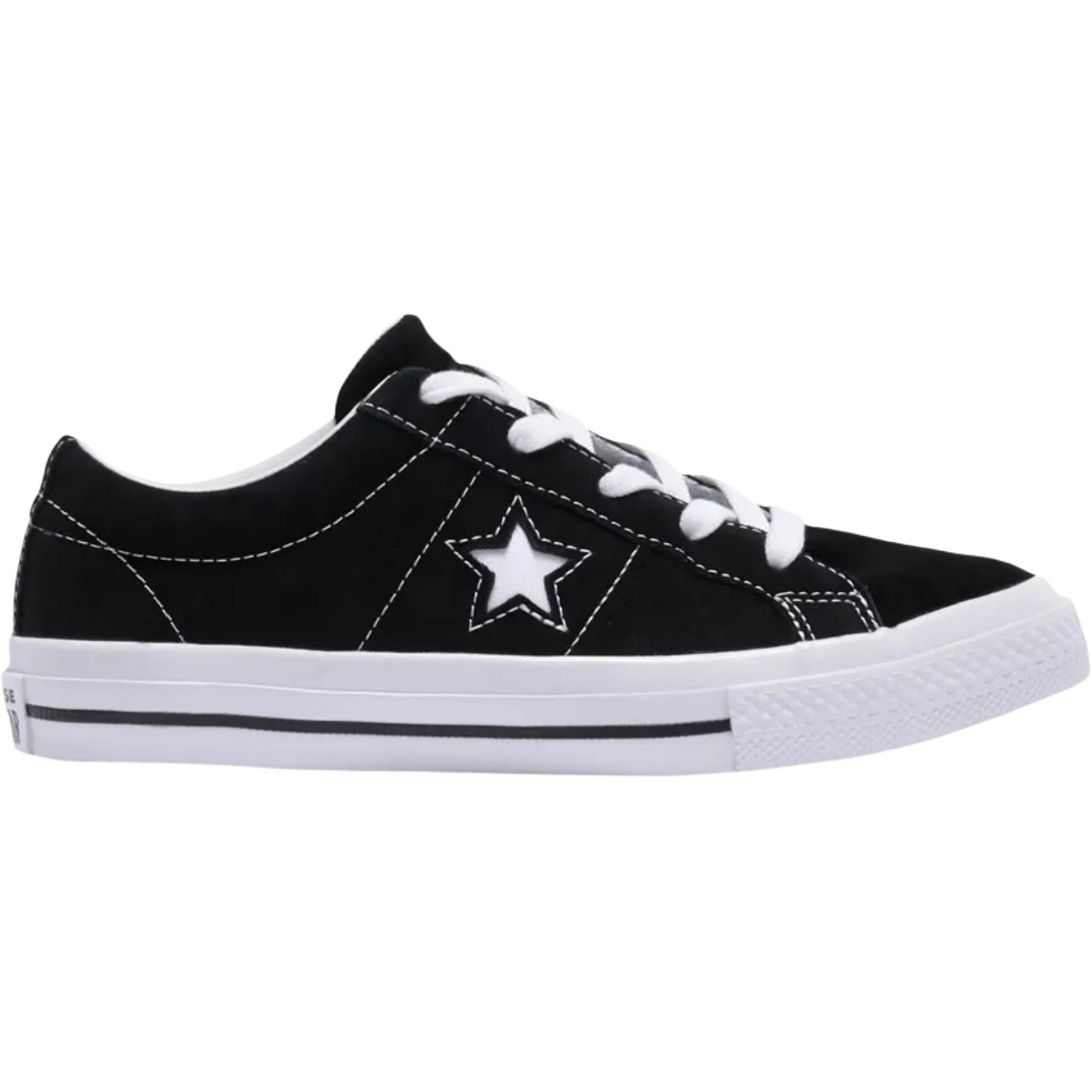 Converse ONE STAR устойчивые к истиранию низкие детские скейтбординг кроссовки Black для подростков — фото 3