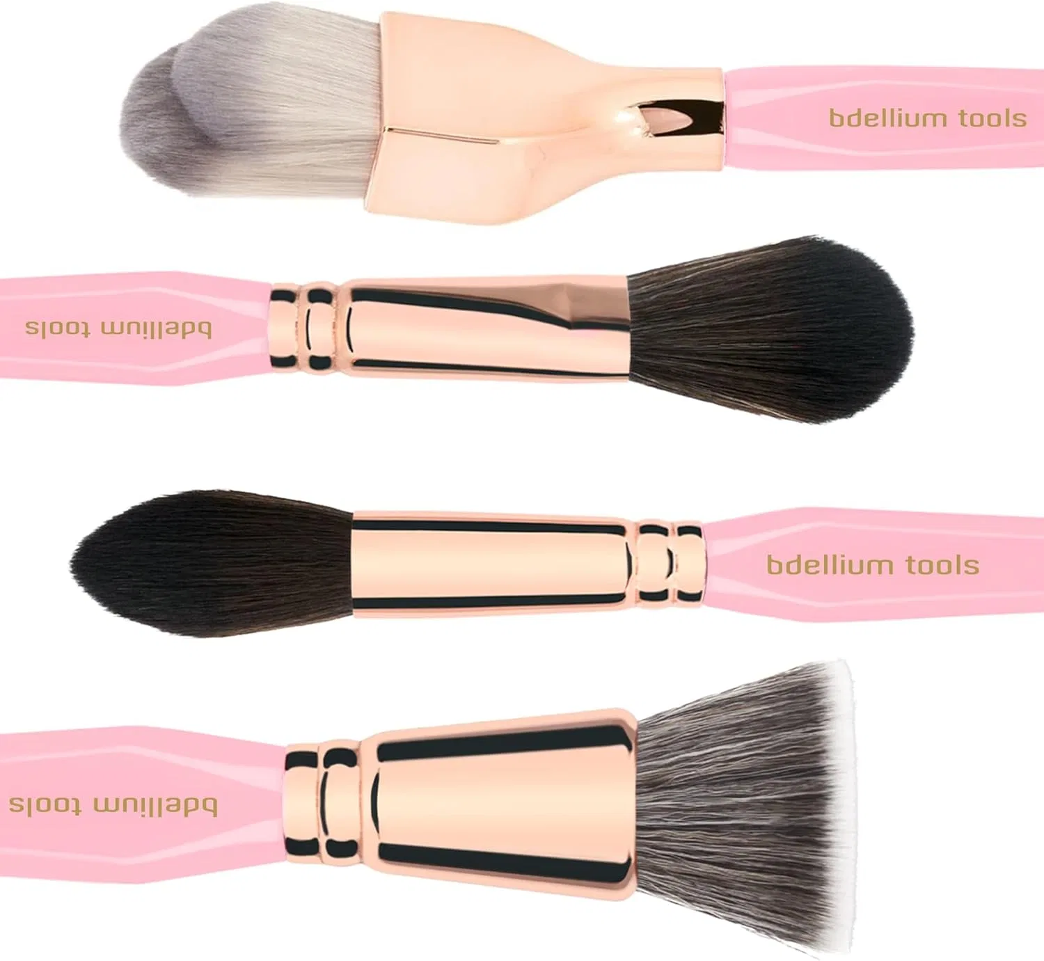 Набор кистей для макияжа Bdellium Tools Pink Golden Triangle, 4 предмета, розовый — фото 3