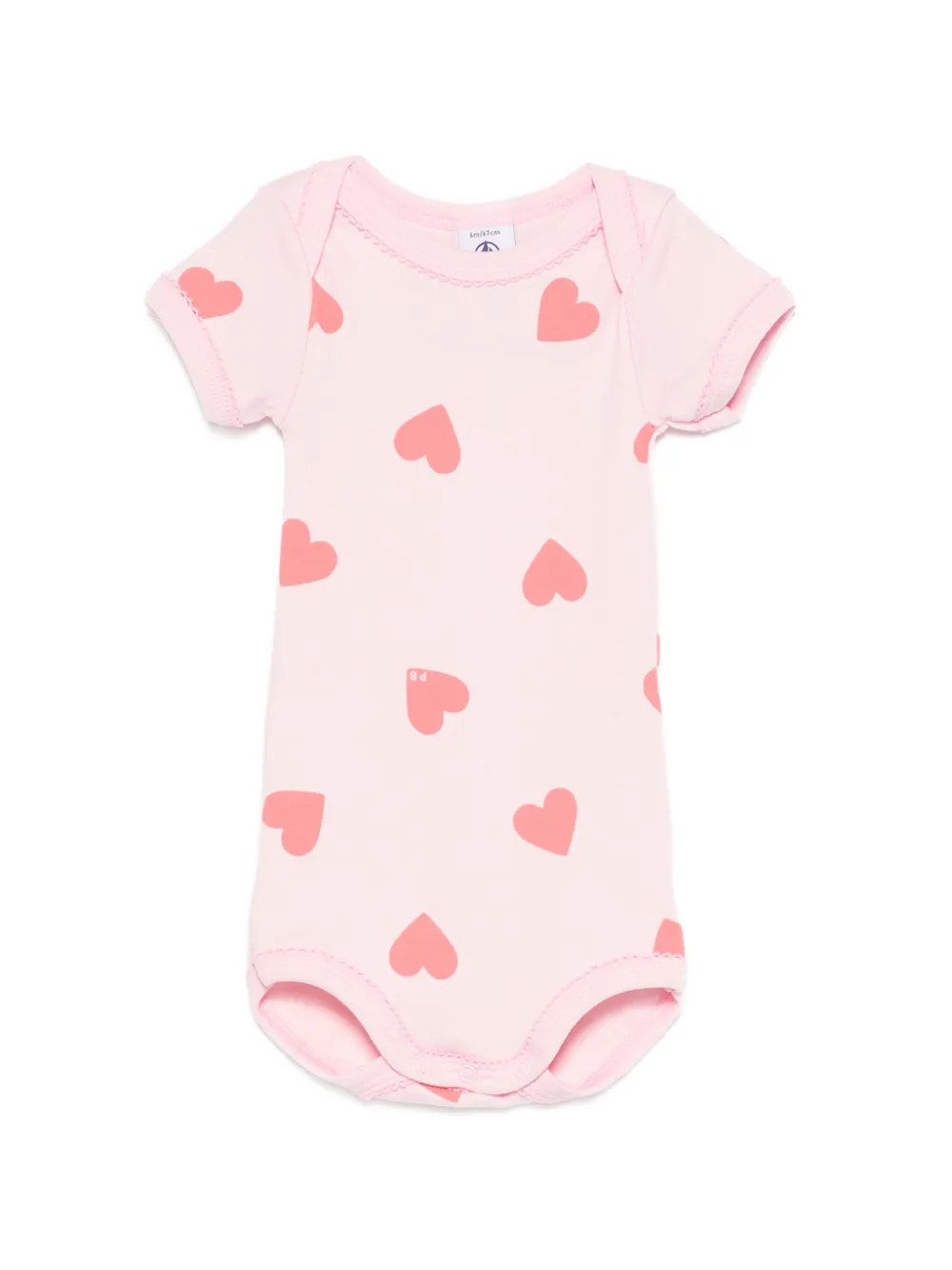 Боди с принтом в виде сердечек (набор из трех штук) Petit Bateau, розовый — фото 2